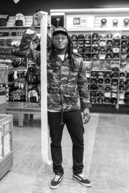 Houston Texans wide receiver DeAndre Hopkins suprised four families from Houston Children's Charity at the first annual DeAndre Hopkins Holiday Giveaway with a shopping spree at Champss Sports where children picked out shoes, socks, cap, pants, shirt and jacket.
