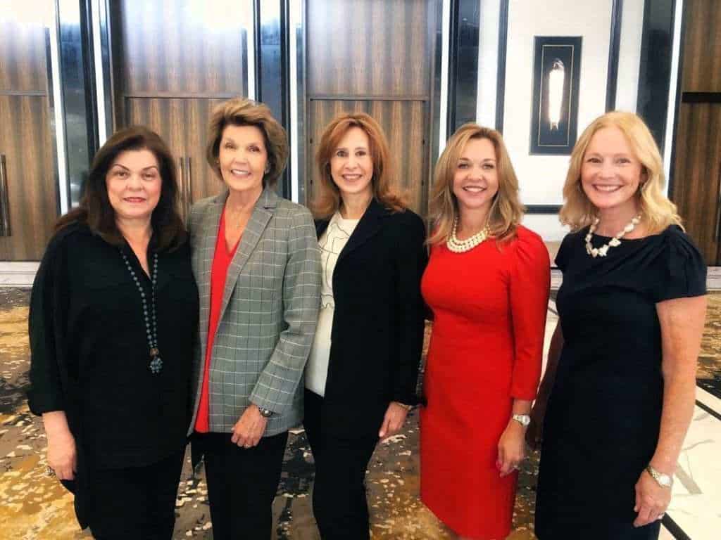 Houston Children’s Charity’s President &CEO Laura Ward (far left) with the Barbara Bush Houston Literacy Foundation Team (from left to right): Lilly Andress, Vicki West, Dr. Julie Baker Finck, and Trish Morille